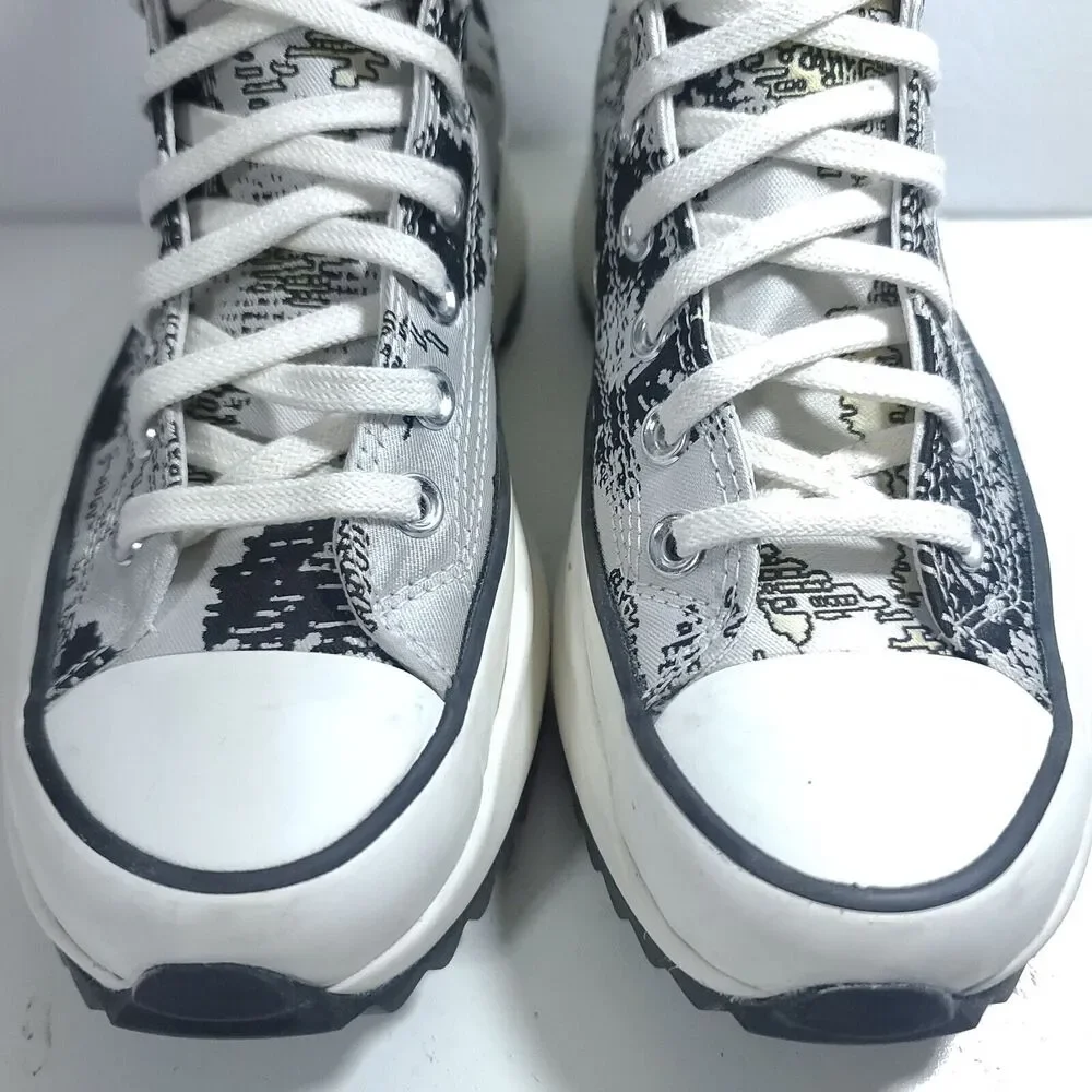 ConverseRun Star Shoes Star Hike Hi Floral Platform Saturn Gold/black Women 8